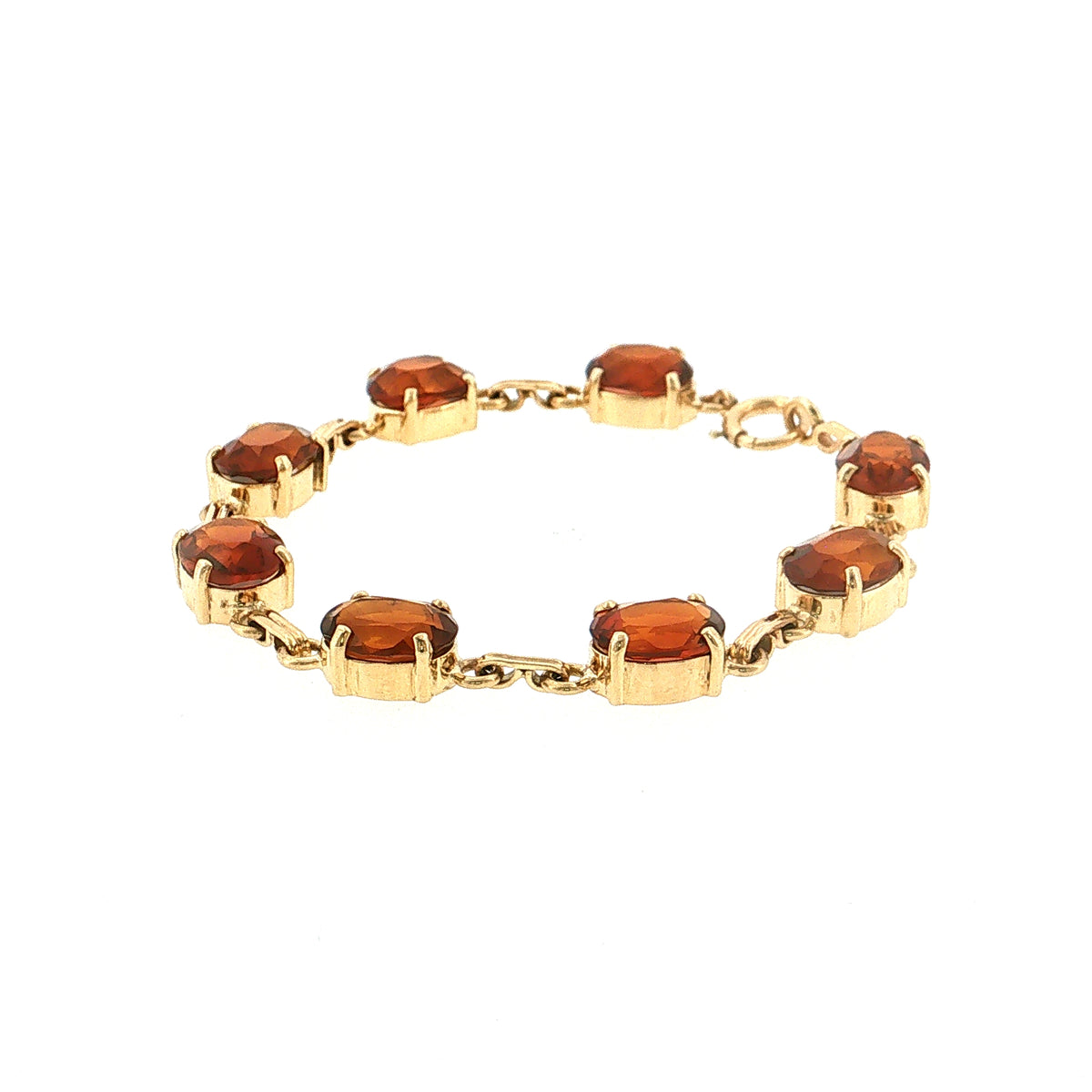 19.60 Mid-Century Madeira Citrine Bracelet 14K Yellow Gold