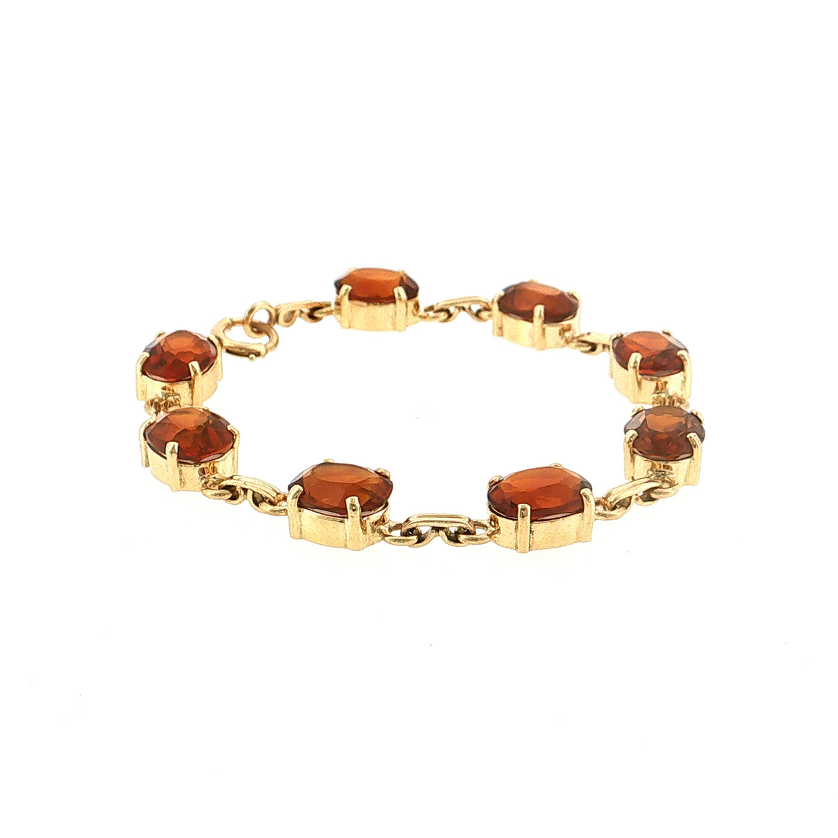 19.60 Mid-Century Madeira Citrine Bracelet 14K Yellow Gold