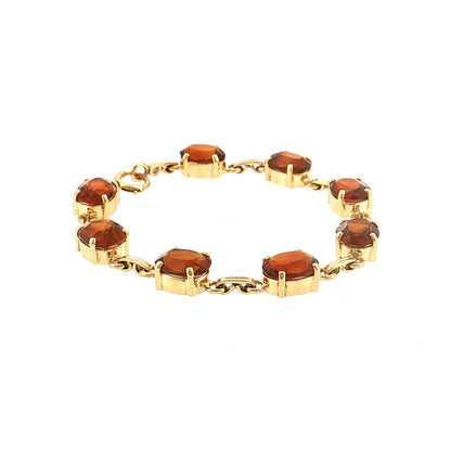 19.60 Mid-Century Madeira Citrine Bracelet 14K Yellow Gold