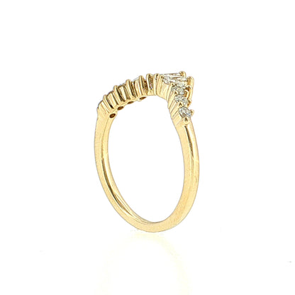 .39 Marquise Diamond Tiara Stacking Band 14k Yellow Gold
