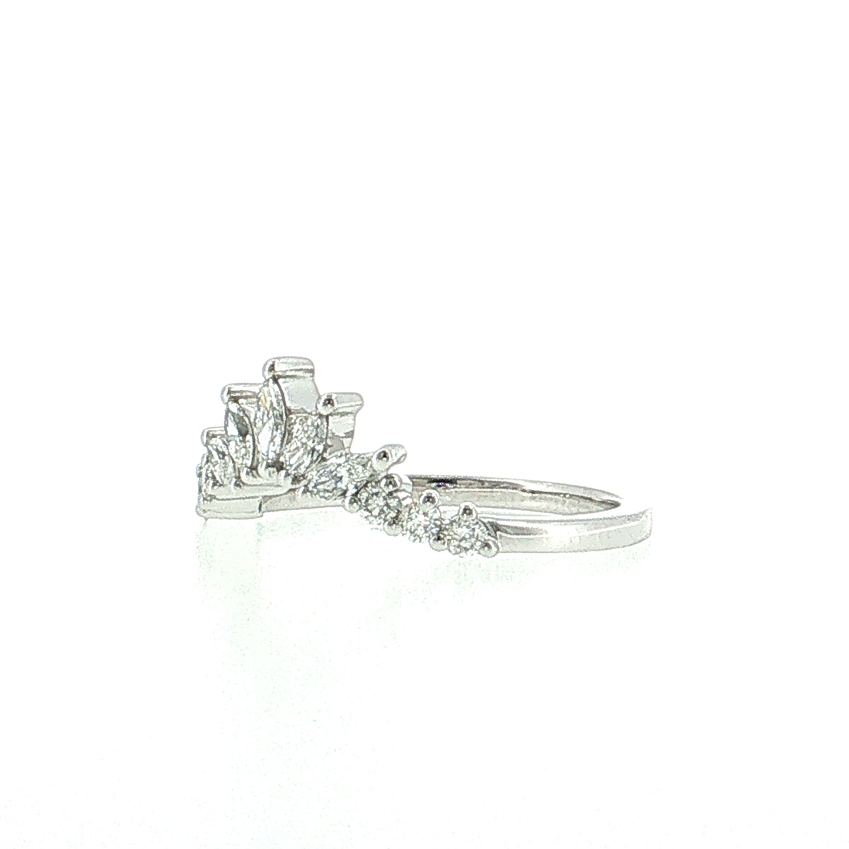 .39 Marquise Diamond Contoured Tiara Wedding Band 14k