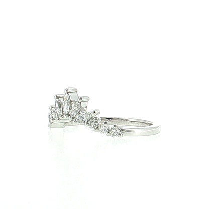 .39 Marquise Diamond Contoured Tiara Wedding Band 14k