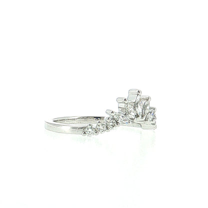 .39 Marquise Diamond Contoured Tiara Wedding Band 14k