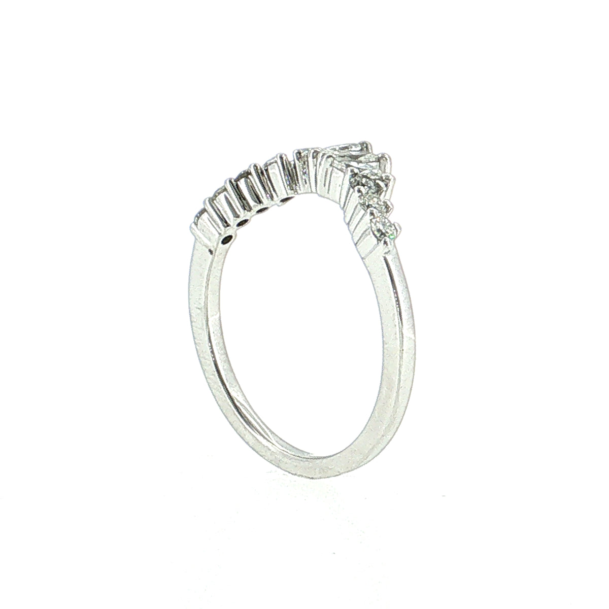 .39 Marquise Diamond Contoured Tiara Wedding Band 14k