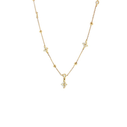 .41 Diamond Station Necklace 18k Yellow Gold