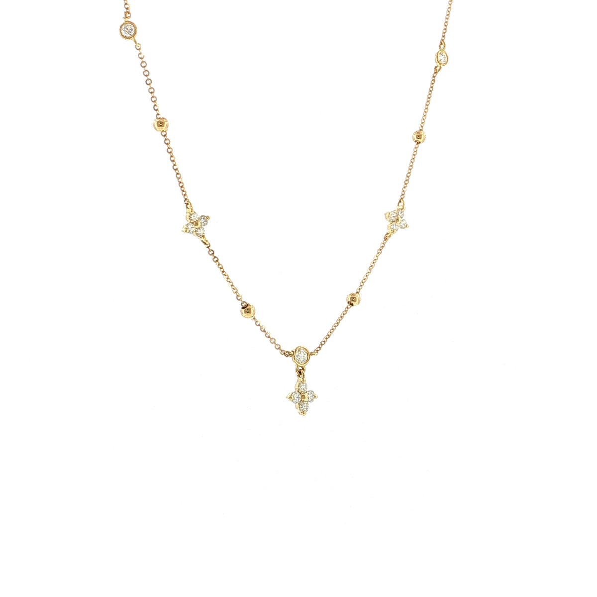 .41 Diamond Station Necklace 18k Yellow Gold