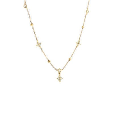 .41 Diamond Station Necklace 18k Yellow Gold