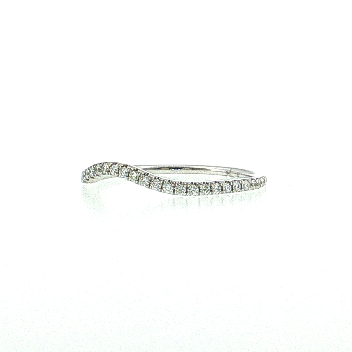 .21 Diamond Contour Stacking Wedding Band 14k White Gold