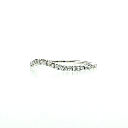 .21 Diamond Contour Stacking Wedding Band 14k White Gold
