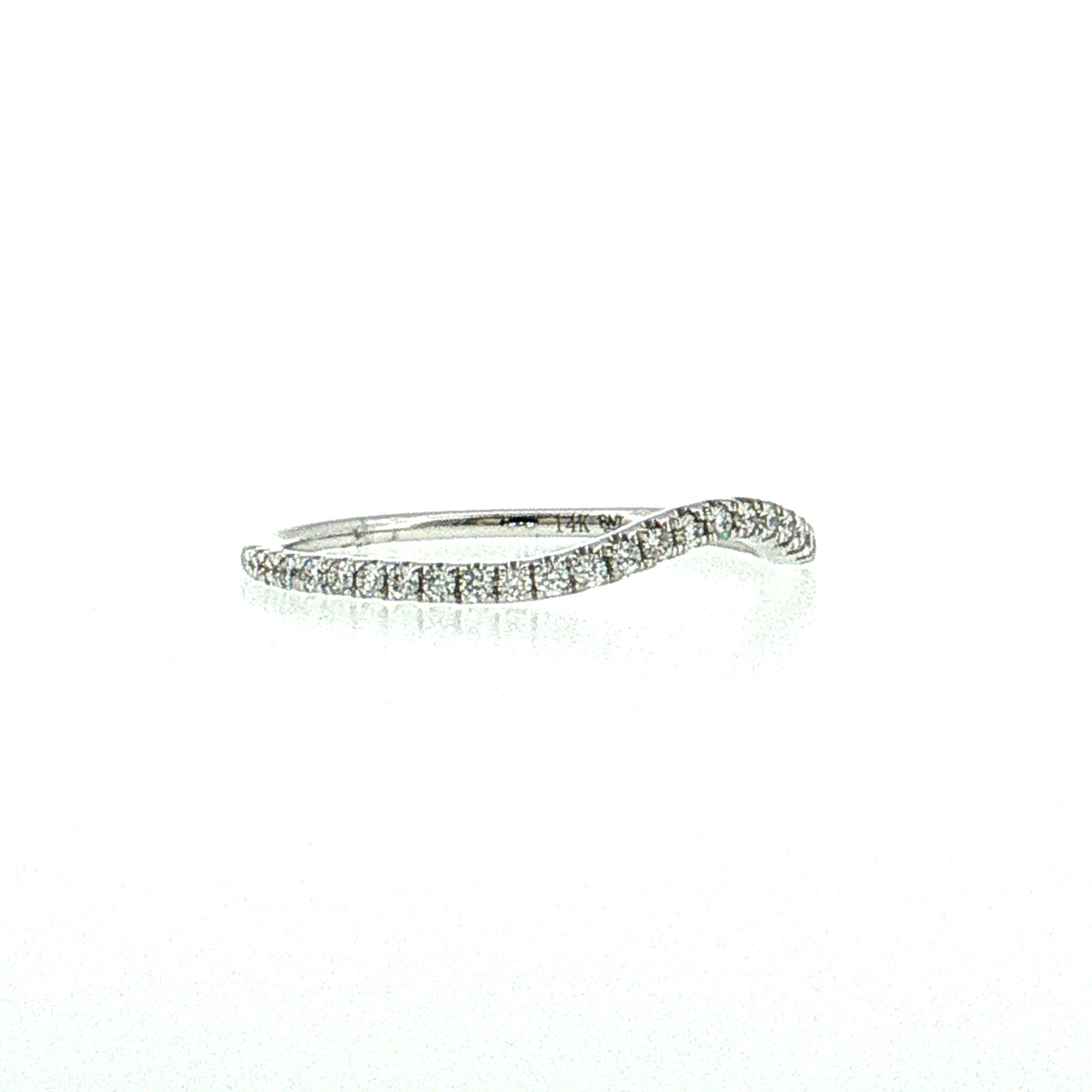 .21 Diamond Contour Stacking Wedding Band 14k White Gold