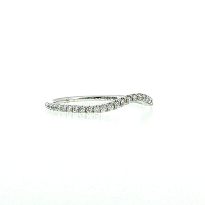 .21 Diamond Contour Stacking Wedding Band 14k White Gold