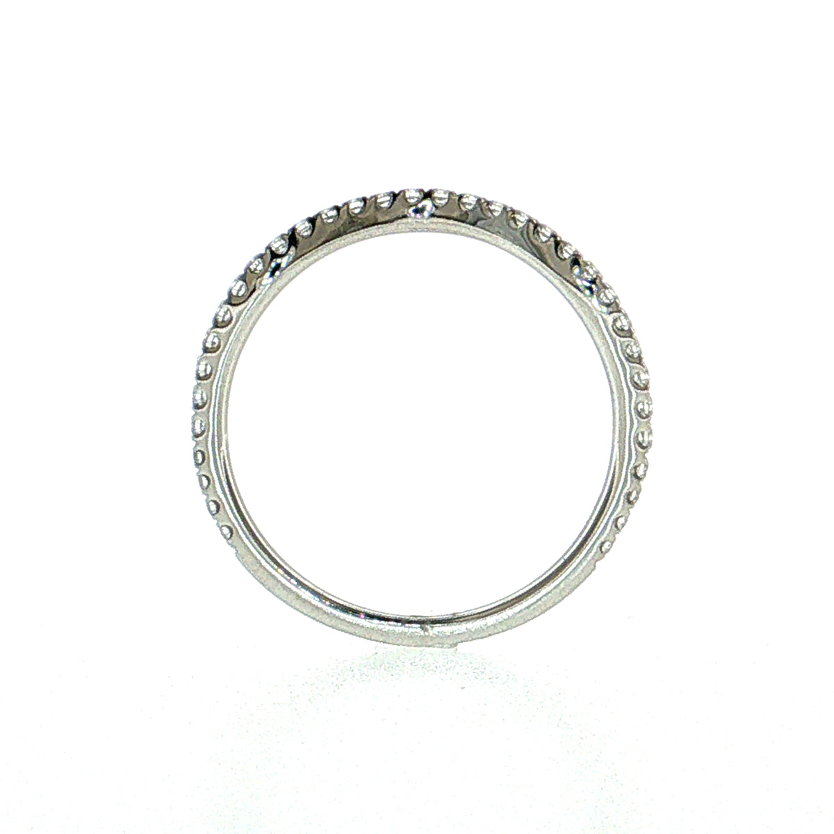 .21 Diamond Contour Stacking Wedding Band 14k White Gold