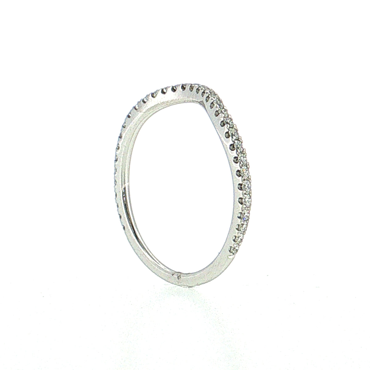 .21 Diamond Contour Stacking Wedding Band 14k White Gold
