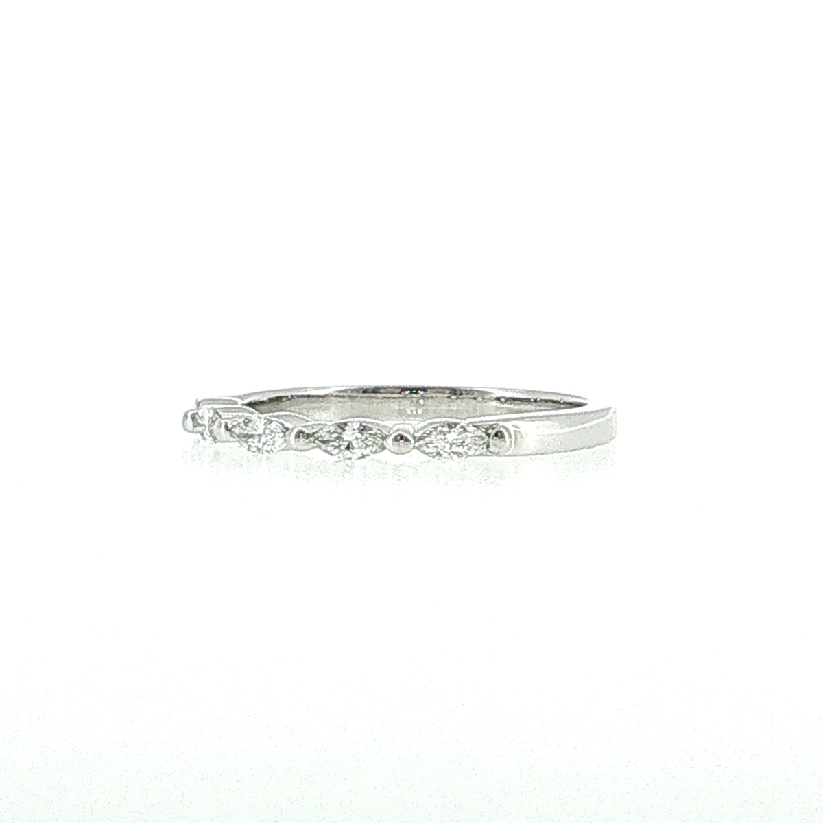 .22 East/West Marquise Diamond Wedding Band 14k White Gold
