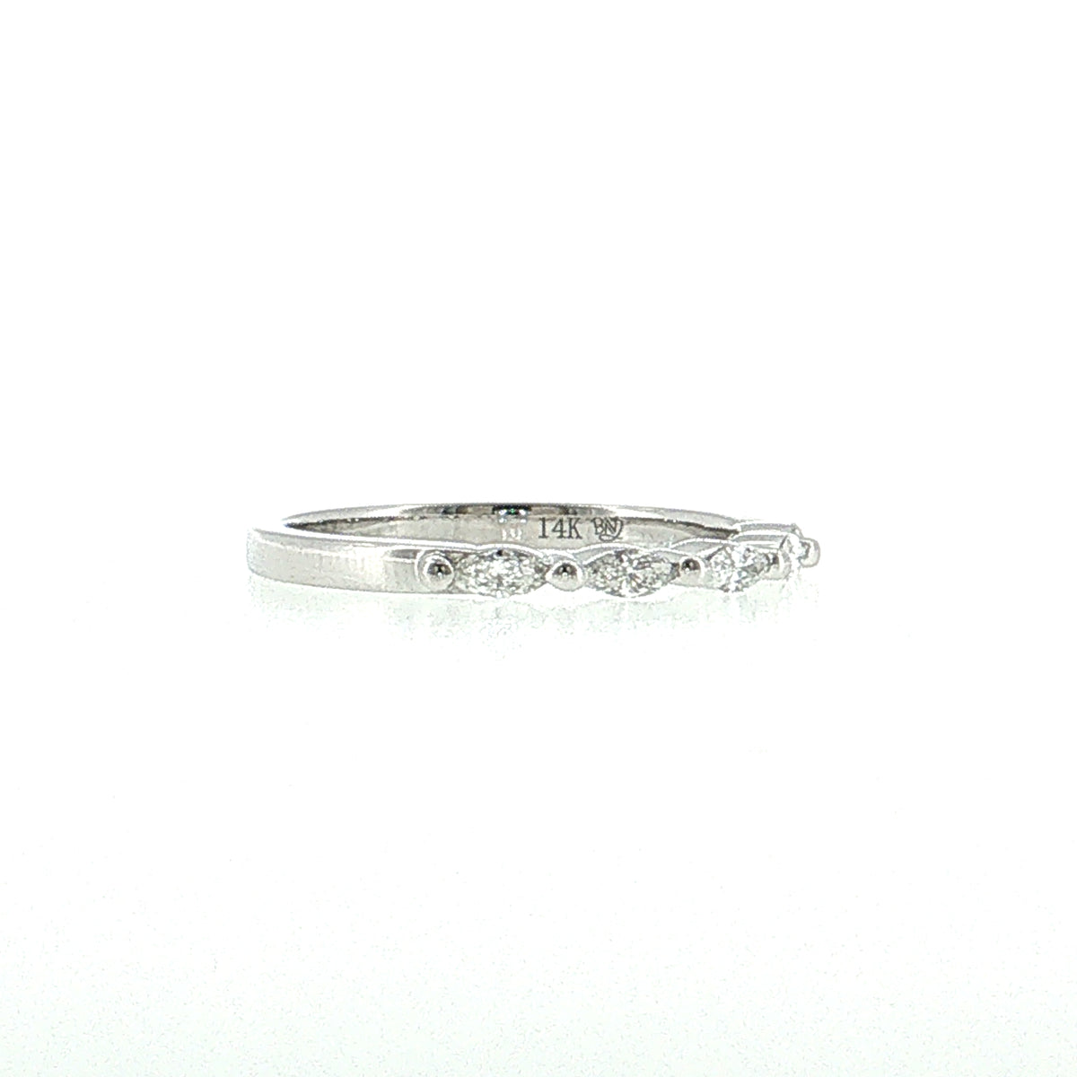 .22 East/West Marquise Diamond Wedding Band 14k White Gold
