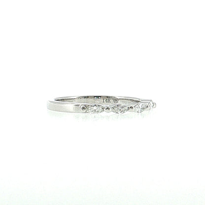 .22 East/West Marquise Diamond Wedding Band 14k White Gold