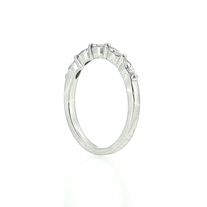 .22 East/West Marquise Diamond Wedding Band 14k White Gold