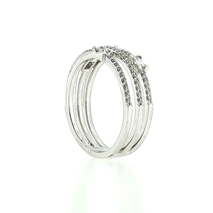 .22 Baguette Diamond Cocktail Ring 14k White Gold