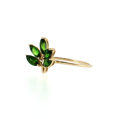 .80 Tsavorite Garnet Leaf Cocktail Ring 14k