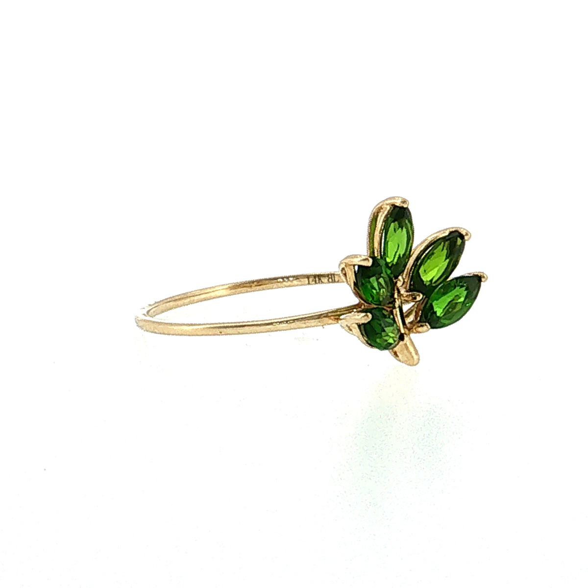 .80 Tsavorite Garnet Leaf Cocktail Ring 14k
