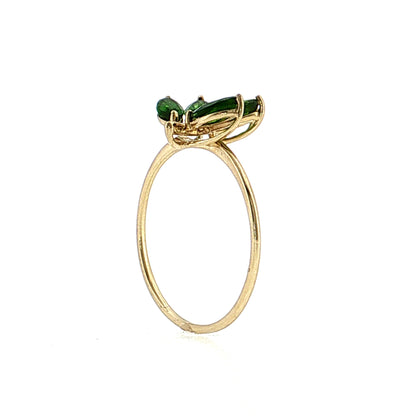 .80 Tsavorite Garnet Leaf Cocktail Ring 14k