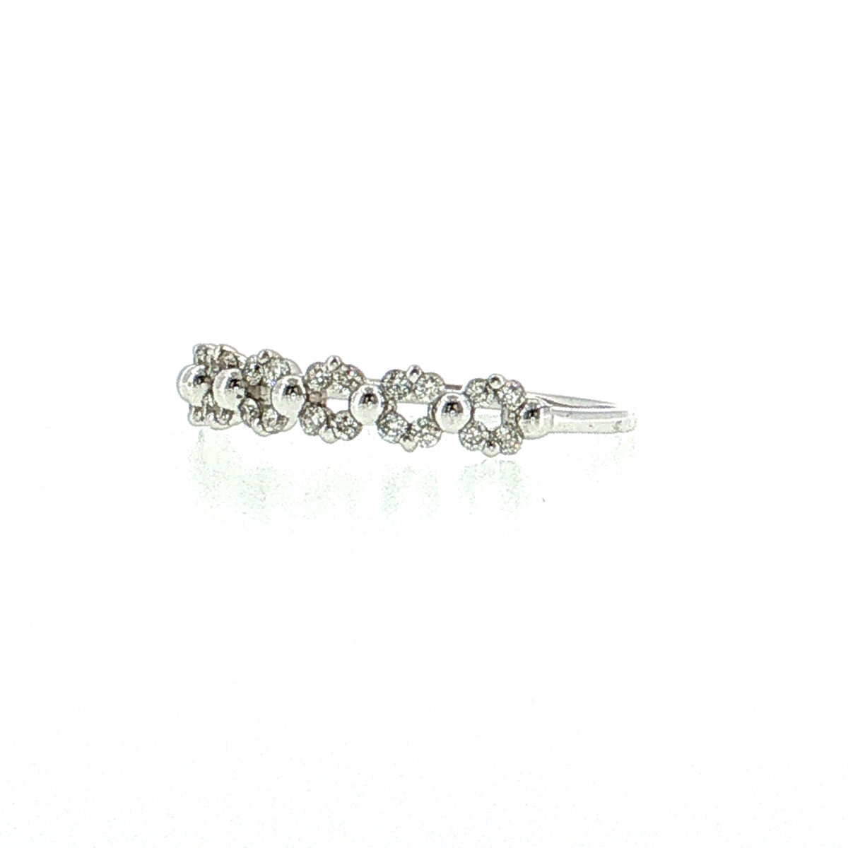 .21 Round Cut Diamond Wedding Band 18k White Gold