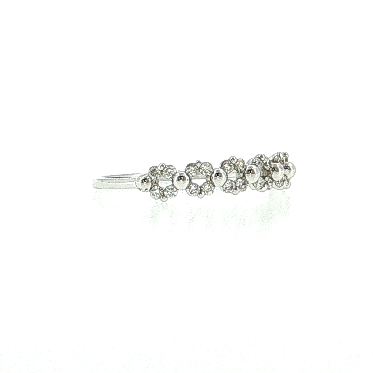 .21 Round Cut Diamond Wedding Band 18k White Gold