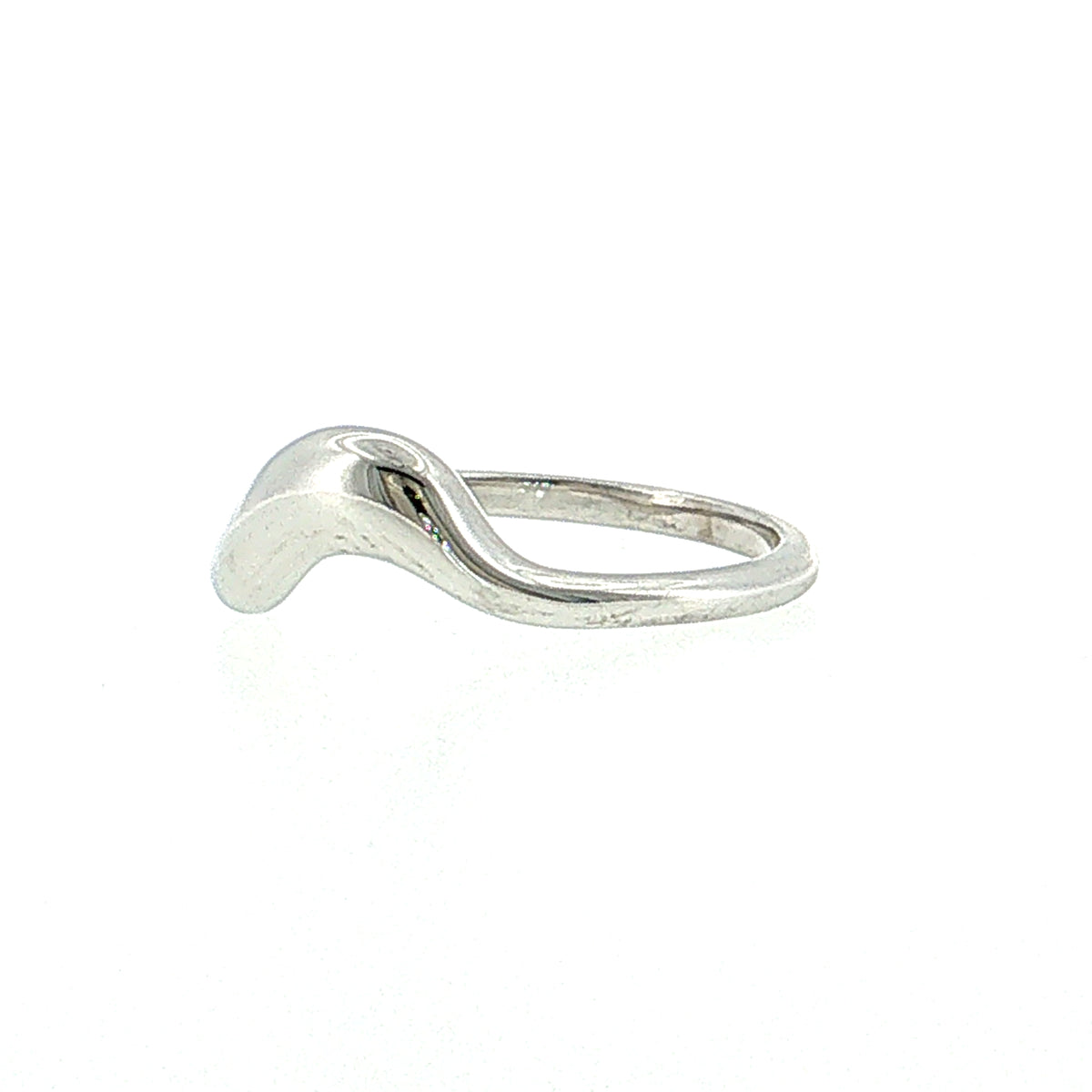 Contoured Stacking Wedding Band 14k White Gold
