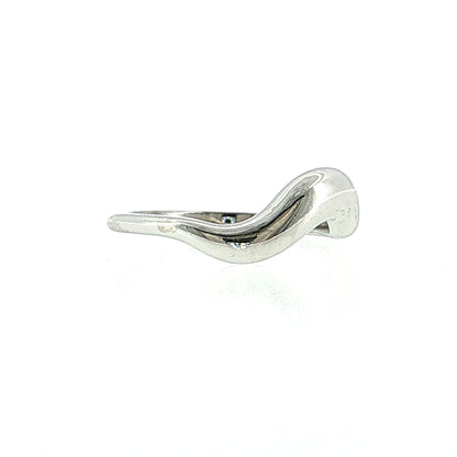 Contoured Stacking Wedding Band 14k White Gold