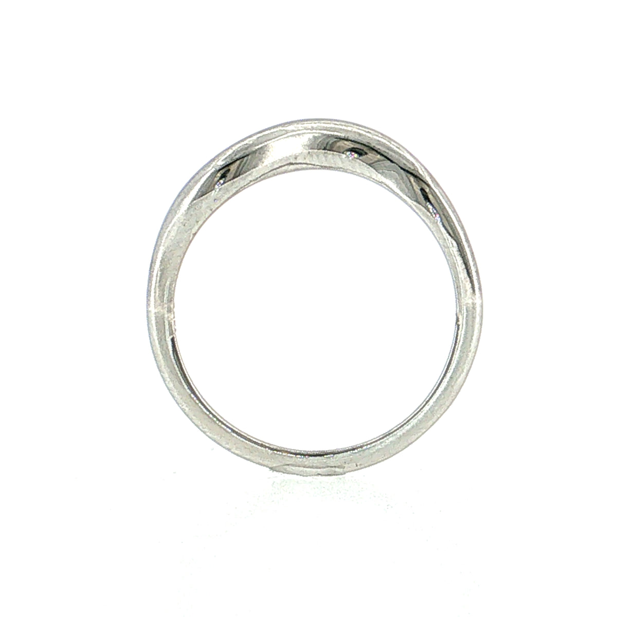 Contoured Stacking Wedding Band 14k White Gold