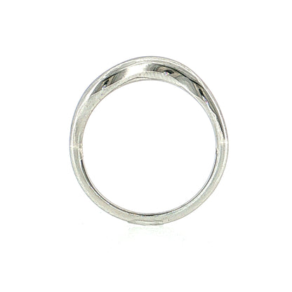 Contoured Stacking Wedding Band 14k White Gold
