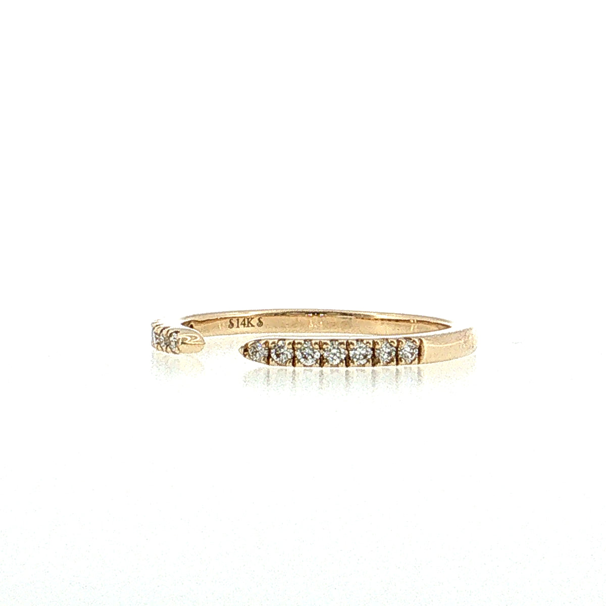 .35 Diamond Open Stacking Ring 14k Yellow Gold