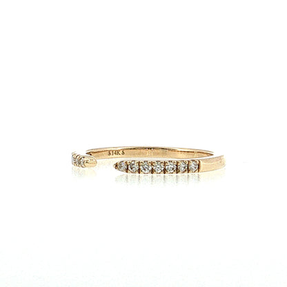 .35 Diamond Open Stacking Ring 14k Yellow Gold
