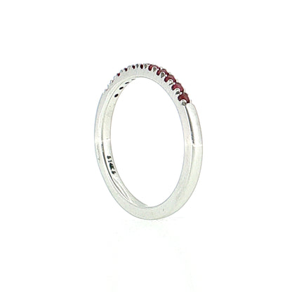 .22 Round Ruby Stacking Ring 14k White Gold
