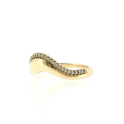 .15 Diamond Contoured Stacking Band 14k Yellow Gold