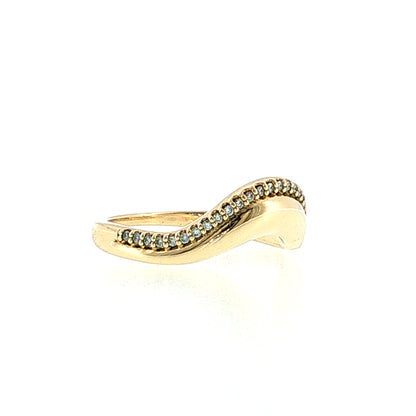 .15 Diamond Contoured Stacking Band 14k Yellow Gold