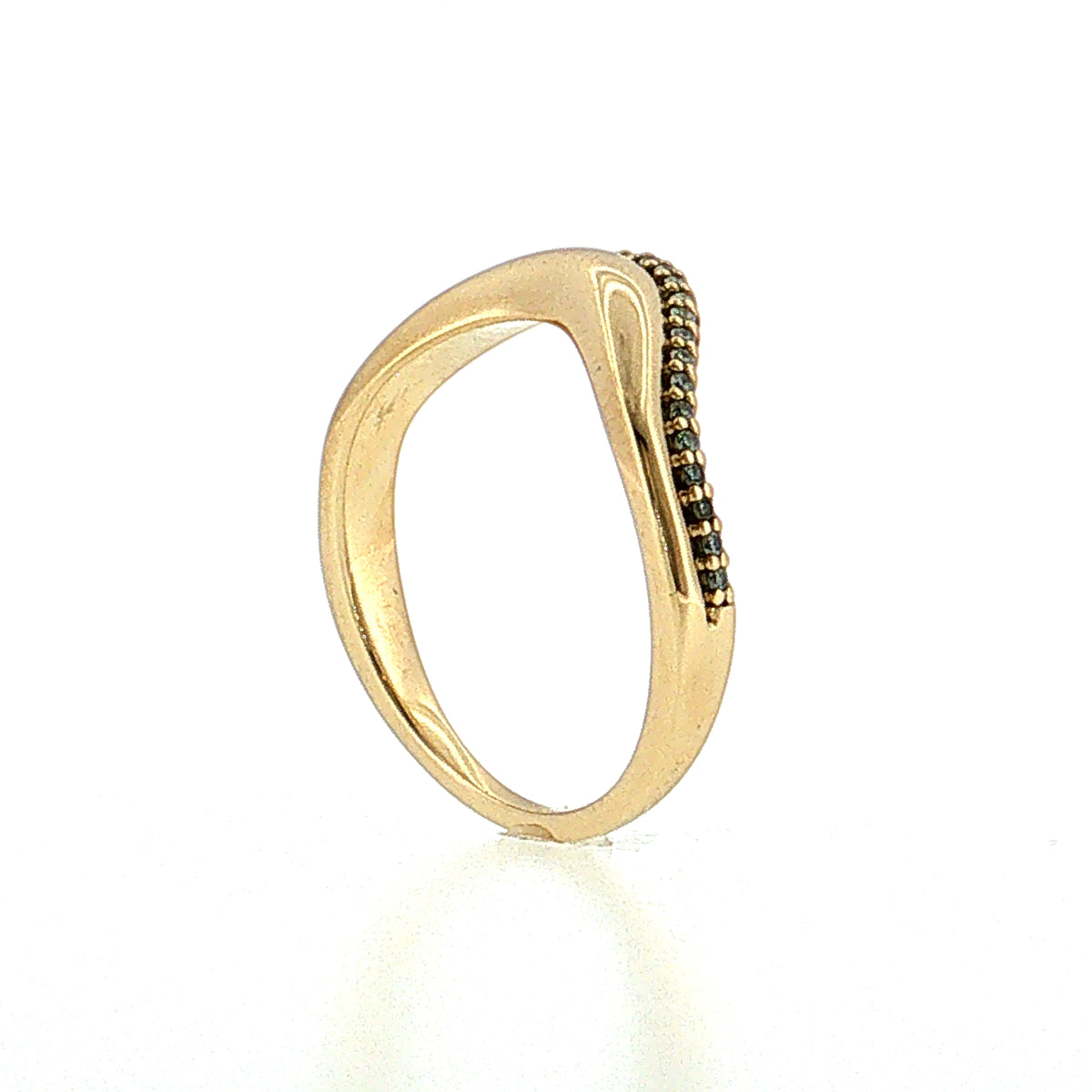 .15 Diamond Contoured Stacking Band 14k Yellow Gold