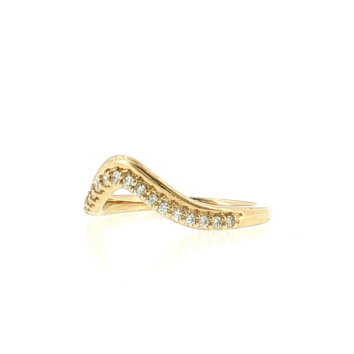 .35 Diamond Contour Stacking Band 14k Yellow Gold