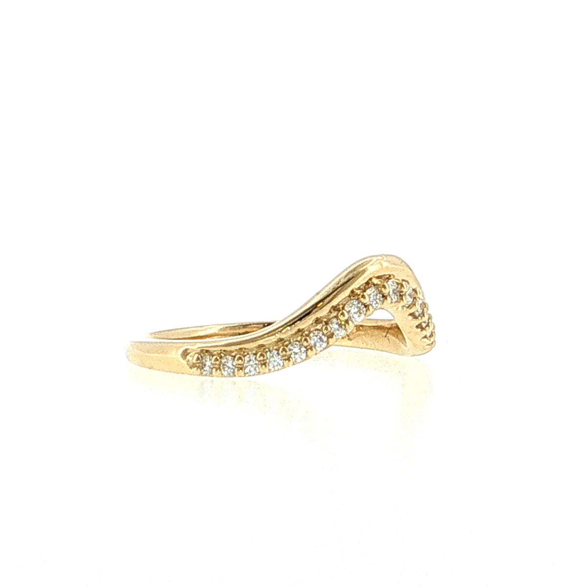 .35 Diamond Contour Stacking Band 14k Yellow Gold