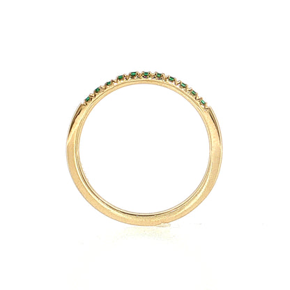 .22 Round Emerald Stacking Ring 14k Yellow Gold