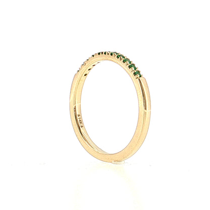 .22 Round Emerald Stacking Ring 14k Yellow Gold