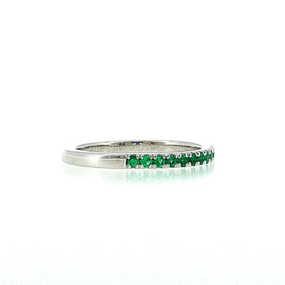 .22 Emerald Wedding Band 14k White Gold