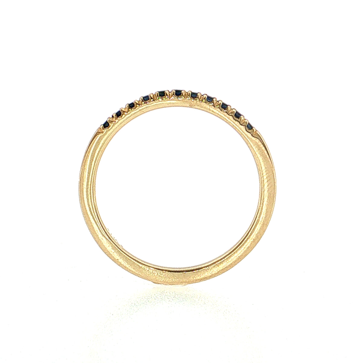 .22 Blue Sapphire Wedding Band 14k Yellow Gold