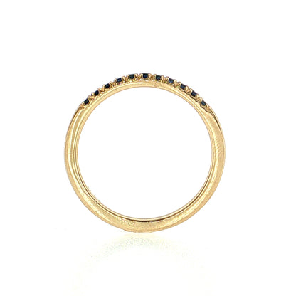 .22 Blue Sapphire Wedding Band 14k Yellow Gold