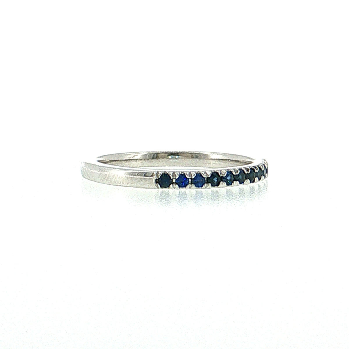 .22 French Set Sapphire Wedding Ring 14k Yellow Gold