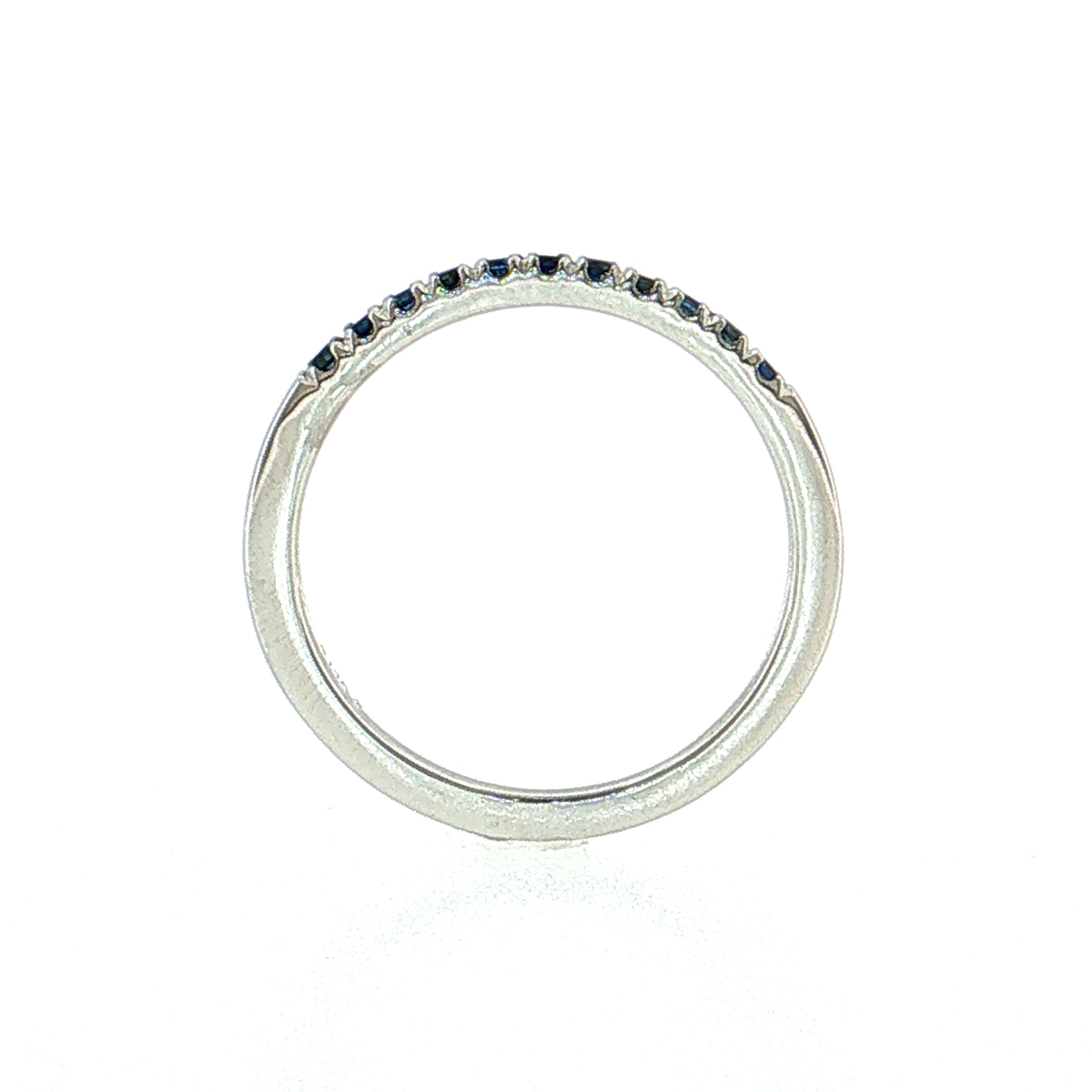 .22 French Set Sapphire Wedding Ring 14k Yellow Gold