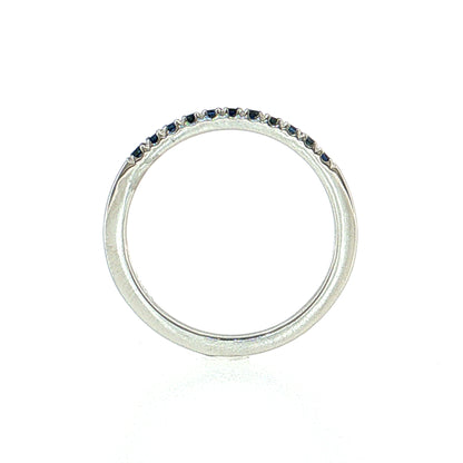 .22 French Set Sapphire Wedding Ring 14k Yellow Gold
