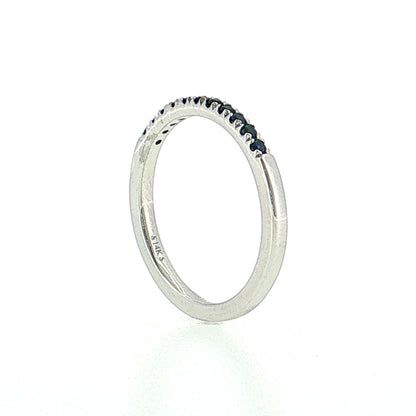 .22 French Set Sapphire Wedding Ring 14k Yellow Gold