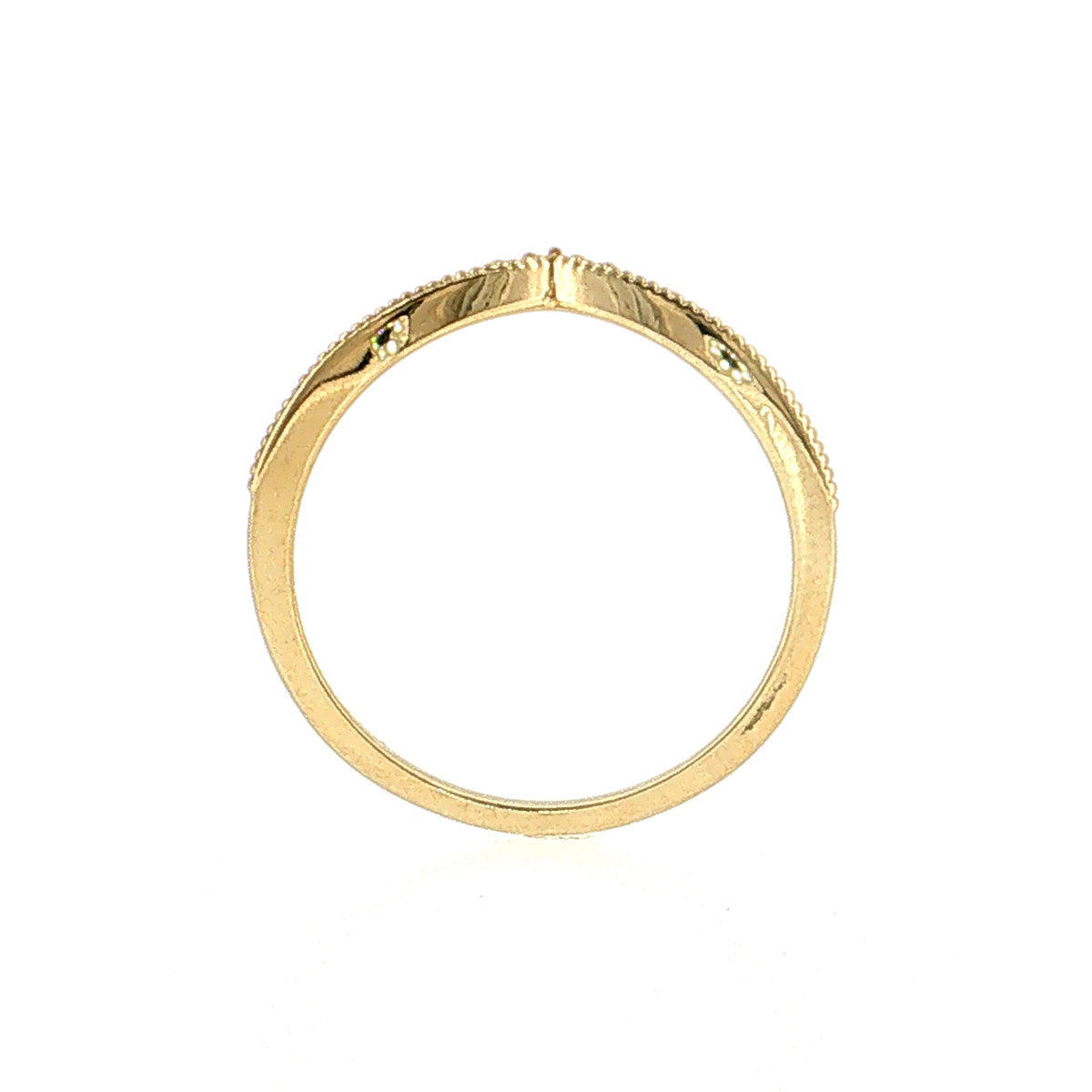 .09 Diamond V-Shape Stacking Band 14k Yellow Gold
