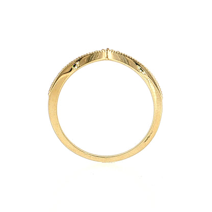 .09 Diamond V-Shape Stacking Band 14k Yellow Gold